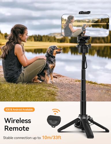 Takerers Portable Selfie Stick Tripod with Remote【Pocket Size】 4-in-1 Extendable Cell Phone Tripod【360° Rotation】 Mini Selfie Stick for iPhone Android Phone Holder for Video Recording Live Streaming - style: Standard Serie