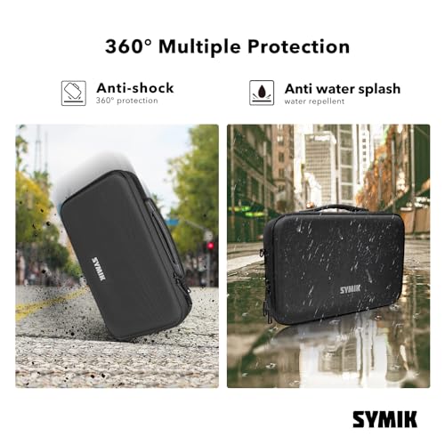 SYMIK S320-X Carrying Case for Insta360 X5 X4 Air, Anti-water Splash, Anti-shock Compact Travel Bag with Shoulder Strap, Handy Handle, Protective Storage Nylon Case for Insta 360 X5 X4 Air Accessories