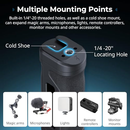 SmallRig Lightweight Mini Side Handle Kit with 1/4"-20 Screws & NATO Clamp & NATO Rail, Load Capacity Up to 10kg / 22lbs, Ergonomic Camera Handle for Left or Right Hand, Up and Down Adjustable - style: NATO + 1/4''-20 Screws