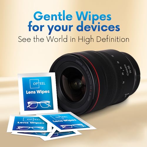 OPTEEL Lens Wipes for Eyeglasses - Pre-moistened Eyeglass Lens Cleaning Wipes - 500 Lens Wipes Individually Wrapped Sracth-Free Streak-Free Eye Glasses Wipes Lens Cleaner for Sunglass & Camera Lens - size: 500 Count (Pack of 1)