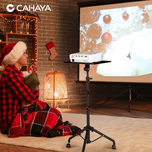 CAHAYA Projector Tripod Stand Adjustable: Height 29 to 65in Projector with Casters Universal Laptop Stand Portable Multifunctional DJ Rack Stand for Outdoor Movies Computer Book DJ Equipment CY0332 - style: Tripod Stand with Casters
