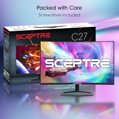 Sceptre 27-Inch Curved Gaming Monitor, FHD 1080p, 240Hz, 1500R, DisplayPort & HDMI x2, Built-in Speakers, Machine Black (C275B-FWT240 Series, 2026) - style: 2026 27" Curved 240Hz