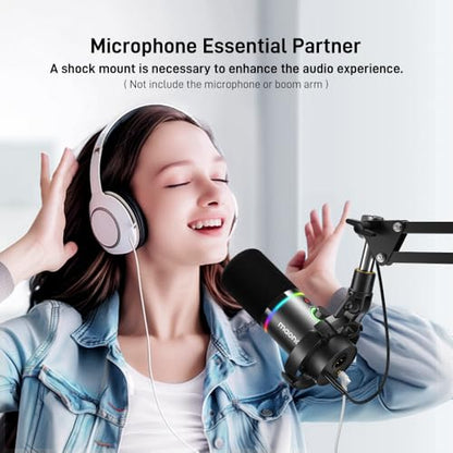 MAONO PD200X/PD200XS Shock Mount - Professional Custom Microphone Mounts Reduces Vibration Noise, Removable Shock Mount for Microphones with a Diameter of About 56mm/2.2 Inches