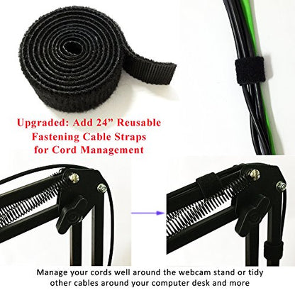 Webcam Stand Desktop Adjustable Suspension Boom Scissor Arm Camera Clamp Webcam Mount Holder for Logitech Webcam C920 C930 C922 C615, Microsoft LifeCam and Other Devices with 1/4" Thread - color: Scissor Arm Webcam Stand