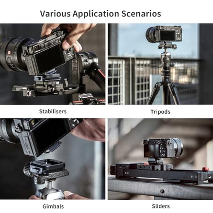 PGYTECH Quick Release Plate +Adapter w/Arcac-Swiss Interface Camera Quick Release Plate Mount for Sony/Nikon/Fuji/DJI Quick Setup Mount w/ 1/4" to 3/8" Screw Thread Gimbles Sliders Tripods Adapter - style: Clamp & Plate