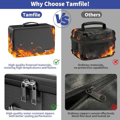 Tamfile Camera Bag for Canon/Sony/Nikon/Mirrorless/DSLR, Black | Compatible with Lens and Tripod, 4 Dividers, Water-Resistant Zipper, Fireproof Portable Travel Hard Case, Shoulder Strap
