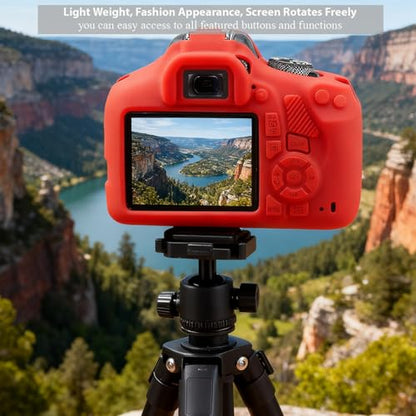 Case for Canon EOS Rebel T7 Rebel T6 Camera, Soft Silicone Rubber Protective Camera Case Cover Accessories, Lightweight, Anti-Scratch with Button Marking for EOS Rebel T7 T6 (Red) - color: Red
