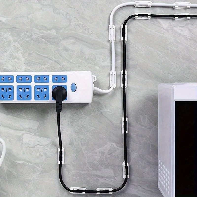 10PCS Adjustable Cable Clips - Cord Organizer for TV, PC & Ethernet, Effortless Under Desk & Wall Wire Management