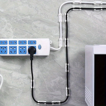 10PCS Adjustable Cable Clips - Cord Organizer for TV, PC & Ethernet, Effortless Under Desk & Wall Wire Management