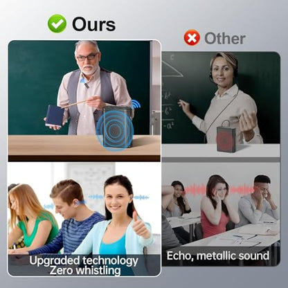 Moman Voice Amplifier with Wireless Lavalier Microphone, Zero Whistling Low Latency Portable Speaker, Personal PA System with Wireless Clip on Mic for Teachers Classroom Yoga Tour Guide Meeting Coach - color: Black