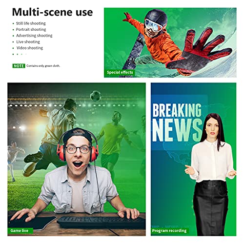 NEEWER 6x9 feet/1.8x2.8m Photo Studio 100% Pure Polyester Collapsible Backdrop Background for Photography, Video and Television (Backdrop Only) - Green - color: Green, size: 6 x 9 ft