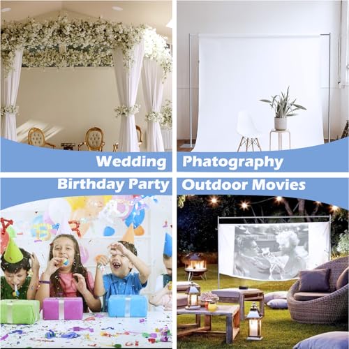 TOCRETOARE Heavy Duty Backdrop Stand, 8x10ft Pipe and Drape Backdrop Stand Kit with Adjustable Telescopic Poles Frame and Metal Base, Background Holder for Parties Wedding Birthday Photography - size: 8x10FT-without Upgrade Clip on
