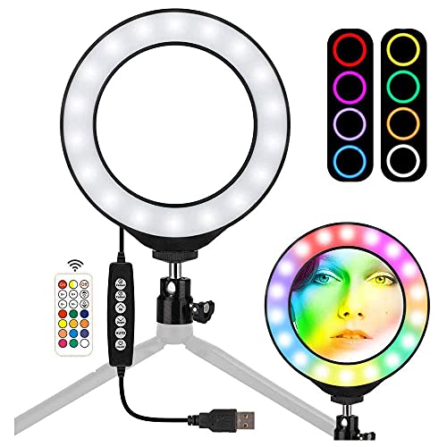 Vivitar Vlog Essentials 10 Inch Full Color RGB LED Ring Light 360° Rotation with Phone Cradle Remote and Tripod (RLRGB10-RLK) - color: Full Color RGB, size: 10 Inch