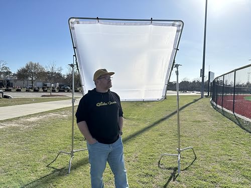 Glide Gear BFS 100 Butterfly Scrim – 4x4, 6x6, 8x8 Diffuser – 3 Nylon Silks, Quick-Setup Frame, C-Stand Clamps Included