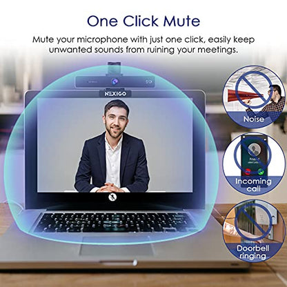 Zoom Certified, NexiGo N950P (Gen 2) 4K Zoomable Webcam, RF Remote, Sony_Starvis Sensor, 5X Digital Zoom, Pro Web Camera with Dual Stereo Mics - style: 4K Webcam with Remote