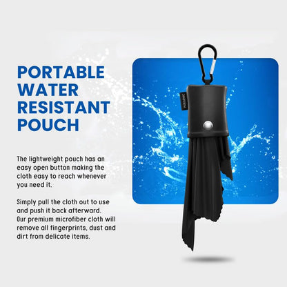Microfiber Cloth & Glasses Wipes (6 Pack) Lens & Glasses Cleaning Cloth - Eyeglass Cleaner - Camera Lenses & Gadget Delicate Screens - Black - color: Black, size: 6 Pack