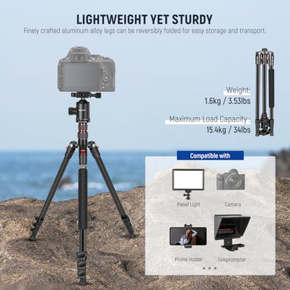 NEEWER 77 inch Camera Tripod Monopod for DSLR, Phone with 360° Panoramic Ball Head, 2 Axis Center Column, Arca Type QR Plate, Bag, Compact Aluminum Lightweight Travel Tripod 34lb Max Load, TP77 - style: Travel Tripod
