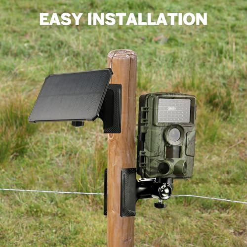 Trail Camera Clip Mount, 2 Pack Tracking Camera Bracket, 360 Rotatable Interface Trailcam Holder for Hunting with Camouflage Style