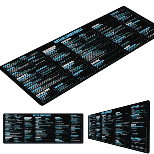 Kotlin Shortcuts & Cheat Sheet Mouse Mat, Quick Reference for Developers, Programmers, for Coding & Android Development, Essential Computer Accessories for Study, Work, and Reference Purposes KMH - color: Kotlin Shortcuts