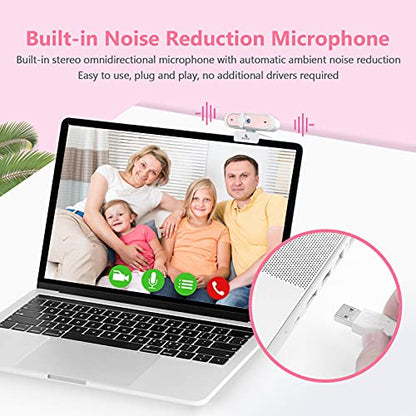 NexiGo N660P 1080P 60FPS Webcam with Software Control, Dual Microphone & Cover, Autofocus, HD USB Computer Web Camera, for OBS/Zoom/Skype/FaceTime/Teams/Twitch, Pink - style: 1080P 60FPS Webcam Pink