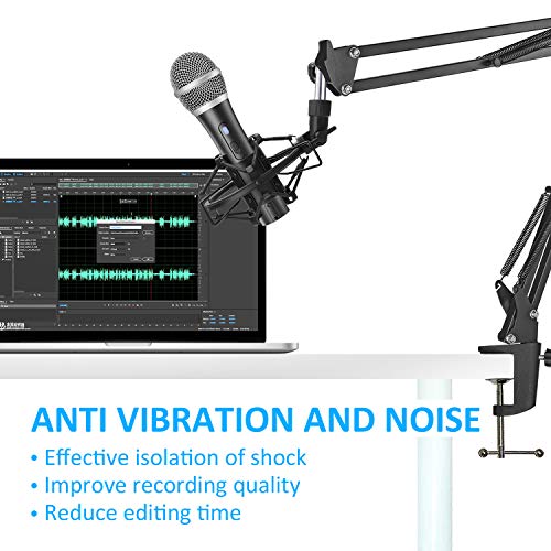 SUNMON Q2U USB/XLR Microphone Shock Mount Holder for Reduces Vibration and Noise, Suitable for Samson Q2U USB/XLR Dynamic Mic - color: Shock Mount