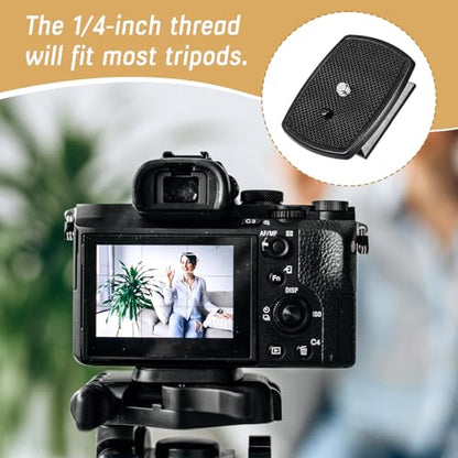 3PCS Universal 43x43mm Tripod Quick Release Plate, Camera Tripod Mount Adapter with Screws, Camera Tripods Ball Head Quick Release Plate Replacement, Can Provide Stable Support