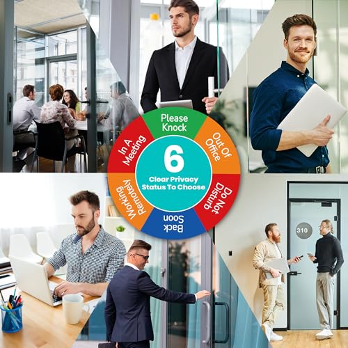 Desk Status Indicator for Office - 3-in-1 Privacy Sign with 6 Meeting Statuses, 2026 Desktop Monthly Calendar & Magnetic Acrylic Dry Erase to-Do Board, Solid Wood Base for WFH Cubicle, Black