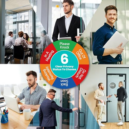 Desk Status Indicator for Office - 3-in-1 Privacy Sign with 6 Meeting Statuses, 2026 Desktop Monthly Calendar & Magnetic Acrylic Dry Erase to-Do Board, Solid Wood Base for WFH Cubicle, Black