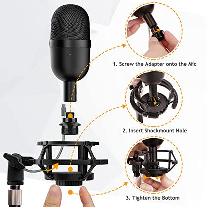 Silence Razer Mini Shock Mount with Foam Windscreen Cover, Anti-Vibration Suspension Shockmount Mic Holder Clip Pop Filter to Blocks Out Plosives for Seiren USB Streaming Microphone AVATAR