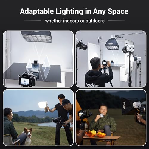 Godox ML60IIBi 70W Bi-Color COB LED Video Light,2800K-6500K CRI 96+/TLCI 97+,Built-in 11 Lighting Effects,App Control Photography Lighting - color: ML60IIbi