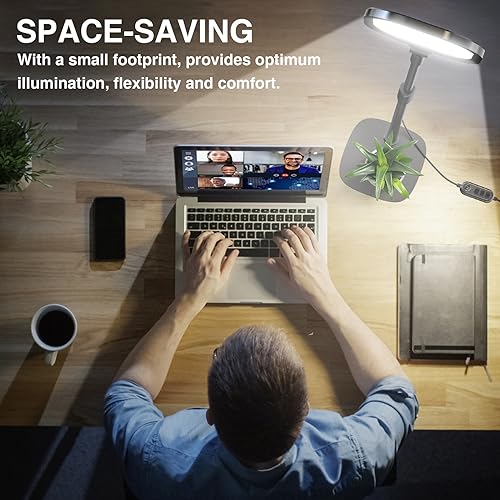 LitONES Video Conference Lighting for Zoom Meeting, Ring Light for Desk with Flexible Stand, 30 Light Modes Ring Light for Computer, Video Lights & Memory Func for Video Calls, Live Stream, Webcam - size: 1Pack