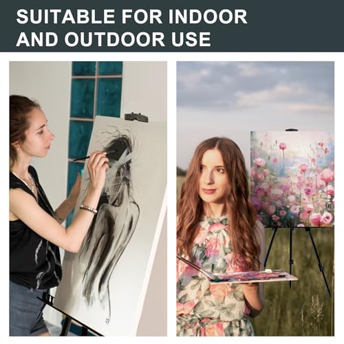 AROIC 4 Pack Art Painting Display Easel Stands,Portable Adjustable Aluminum Metal Tripod Artist Canvases Height from17 to 66 Inch Extra Sturdy forTable-Top/Floor Painting. Black with 4 Storage Bag - style: 4P