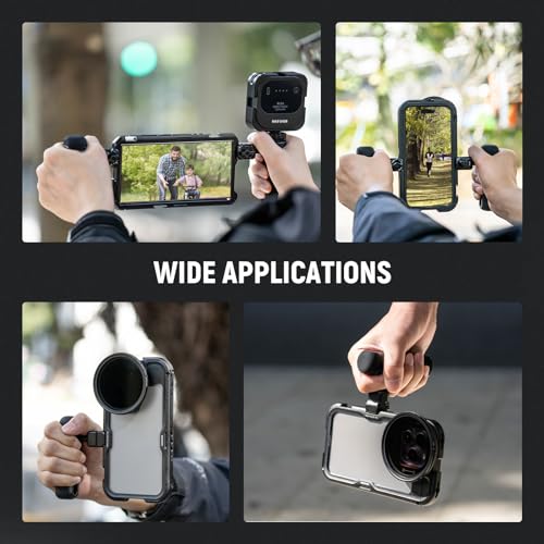 NEEWER Quick Release Side Handle for Phone Cage PA073 PA074 for 16 Pro/16 Pro Max, PA042 for Samsung S24 Ultra, with Covered Cold Shoe, Anti Off Pin, Black Lock, PA045B - style: PA045B