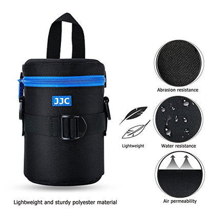 JJC Deluxe Lens Case Pouch Bag for Canon EF-S 17-55mm/17-85mm,EF 35mm f2, RF 85mm f2 Macro, Nikon AF-S 18-200mm/18-105mm/18-300mm/55-200mm, Fujifilm XF 56mm f1.2 R & More Lens Below 3.1" x 5.3"(D x L) - size: M Size
