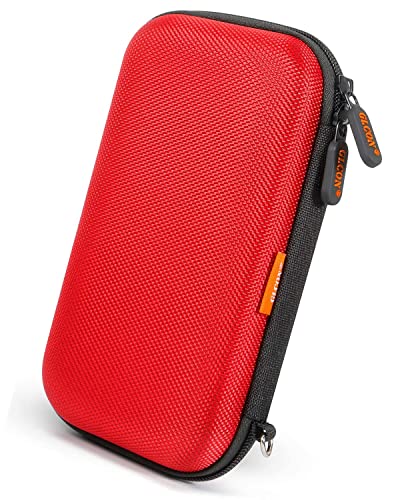 External Hard Drive Case - GLCON Shockproof EVA Carrying Case for WD My Passport Element Seagate Expansion Backup Toshiba 1TB 2TB 4TB - High Protection Portable Travel Electronic Power Bank Bag (Red) - color: Red