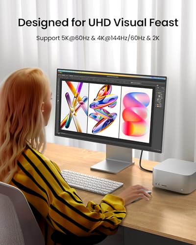 Silkland USB C Monitor Cable Right Angle 6.6FT, 8K@30Hz 5K/4K@60Hz Display, 20Gbps Data Transfer, 90 Degree USB C 3.2 Gen 2x2 Video Cable, 240W Charging for iPhone 17, MacBook,Portable Monitor,Carplay - size: 6.6 Feet