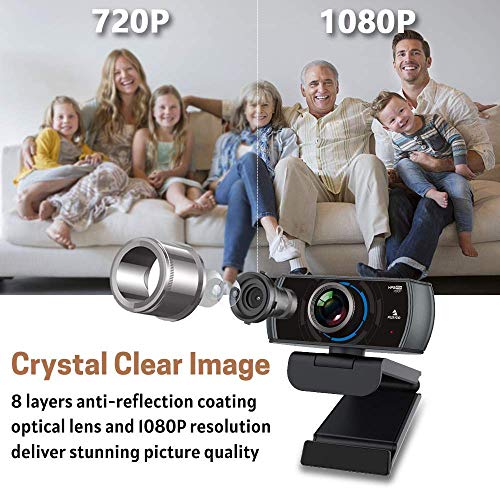 NexiGo N980P 1080P 60FPS Webcam with Microphone, HD USB Computer Camera, Built-in Dual Noise Reduction Mics, 120 Degrees Wide-Angle for Zoom/Skype/FaceTime/Teams, PC Mac Desktop (Renewed) - style: 1080p Webcam 60FPS