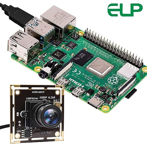 ELP 2.8mm Lens Raspberry Pi 1080P H.264 Microphone PC Web USB Security Camera for Computer Mini UVC USB2.0 Video Audio Webcam Board 2MP CMOS AR0330 Lightburn Laser Camera for Laptop - size: 2.8mm lens