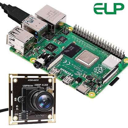 ELP 2.8mm Lens Raspberry Pi 1080P H.264 Microphone PC Web USB Security Camera for Computer Mini UVC USB2.0 Video Audio Webcam Board 2MP CMOS AR0330 Lightburn Laser Camera for Laptop - size: 2.8mm lens