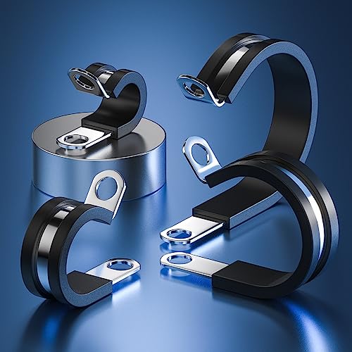 50 PCS 1/2 Inch Cable Clamps, 304 Stainless Steel Cable Clamps, Insulated Clamp, Hose Clamp, Pipe Clamp, Sturdy Clamp, and Wire Clamp by RTHIEAI - size: 1/2 Inch, style: 50 pcs