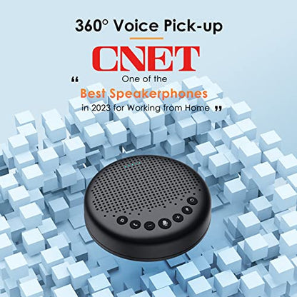 EMEET Conference Speaker and Microphone Luna 360° Voice Pickup w/Noise Reduction/Mute/Indicator USB Bluetooth Speakerphone w/Dongle for 8 People Daisy Chain for 16 Compatible with Leading Software - size: Black Luna for 8