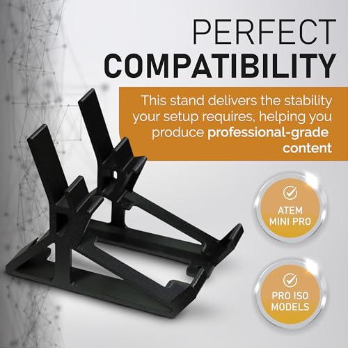 Combo Stand for Blackmagic ATEM Mini Pro and ISO Series – LCD Monitor Stand for Thin Monitors – Stable Setup with Cable Management for Streaming Broadcasting Video Production