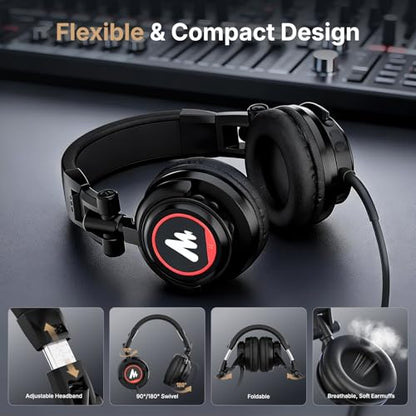 MAONO Microphone with Studio Headphone Set 192kHz/24bit Vocal Condenser Cardioid Podcast Mic Compatible with Mac and Windows, YouTube, Gaming, Live Streaming, Voice-Over (AU-A04H)