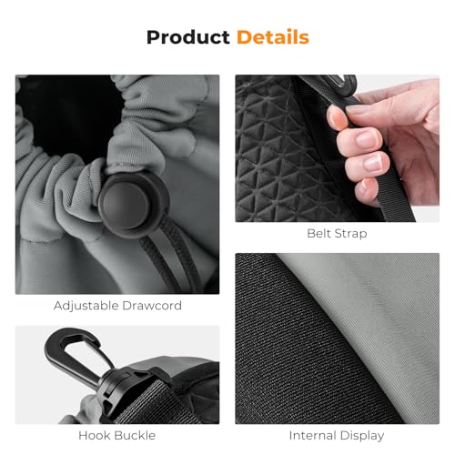 K&F CONCEPT 4 Pack Camera Lens Pouch Set, Drawstring Lens Protective Bag, Camera Lens Case for DSLR SLR Lens