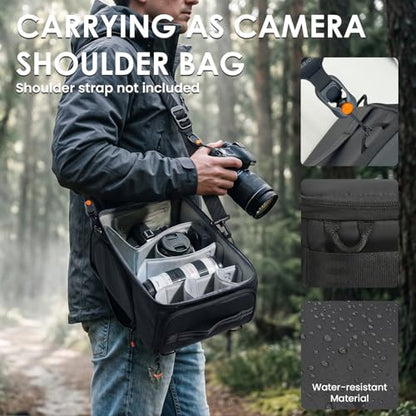 TARION Medium Camera Insert Bag Quick Access DSLR Inner Case Organizer M | Fits 2 Cameras 7 Lenses Drone Gear, Full Back Opening, Framed Top Lid, Protective Insert Cube, 14.6x11x6.7" ShellCore M - style: M (2 Cameras 7 Lenses)