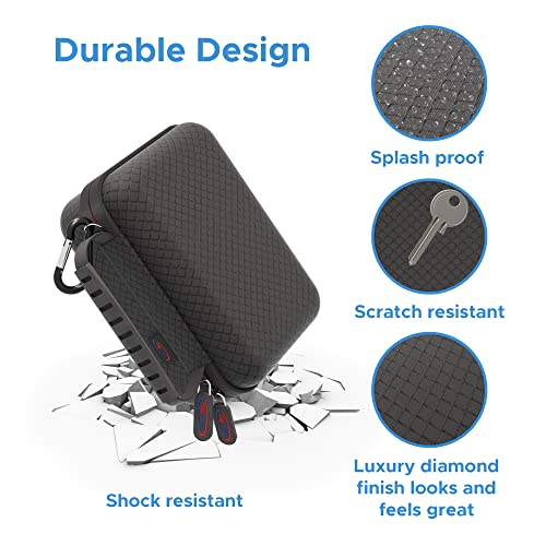 DigiCharge Action Camera Carrying Case for GoPro Lit Hero 13, 12, 11, 10, 9, Max 2 & DJI Osmo Action, Insta360 – EVA Shockproof Travel Storage Bag with Foam Cutouts & Mesh Pocket 6.5x4.5x3 Inch - size: S