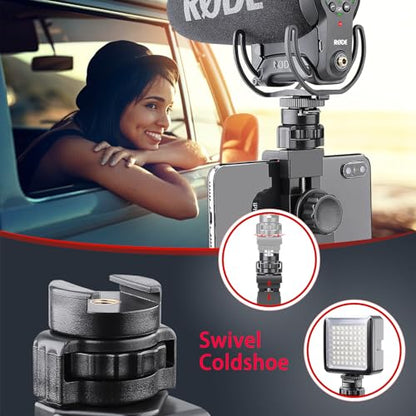 Zeadio Smartphone Stabilizer, Vlogging Hand Grip Video Holder Rig Handle Travel Selfie Stick with Clamp Mount for All iPhone and Android Mobile Cell Phone