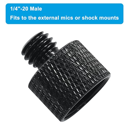 Waziaqoc 2 Pcs Mic Stand Adapter, 5/8 Female to 3/8 Male Thread | Camera Tripod Adapter, For Microphone Mounts and Stands, Black - size: 5/8 to 3/8 Thread(2 Pcs)