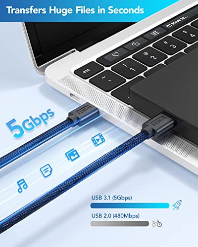 ANDTOBO USB 3.0 A to A, 3.3 FT, Male to Male Cable Double End USB Cord Compatible with Hard Drive Enclosures DVD Player Laptop Cooler - Blue - color: USB 3.0 Male to Male-3.3FT