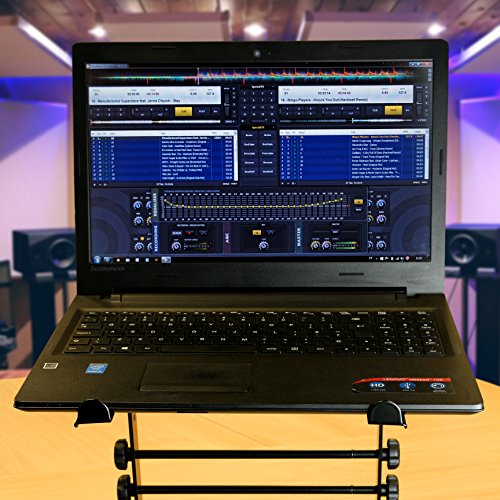 RockJam Portable DJ Laptop Stand with Adjustable Height, Anti-Slip Design, Works For Laptops, Controllers & CD Players - size: Desktop